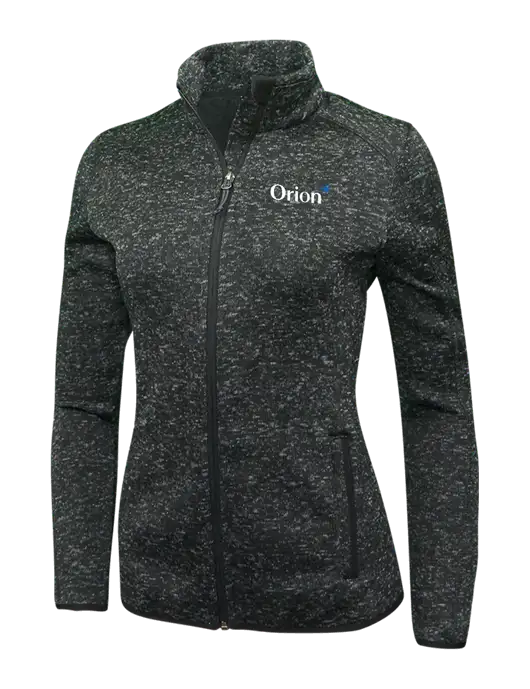 Black Heather Womens Sweater Fleece Jacket w/Orion Logo