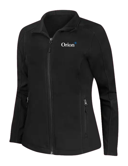 Black Womens Core Soft Shell Jacket w/Orion Logo