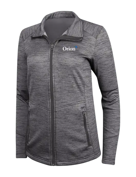 Womens Dark Grey Digi Stripe Fleece Jacket w/Orion Logo