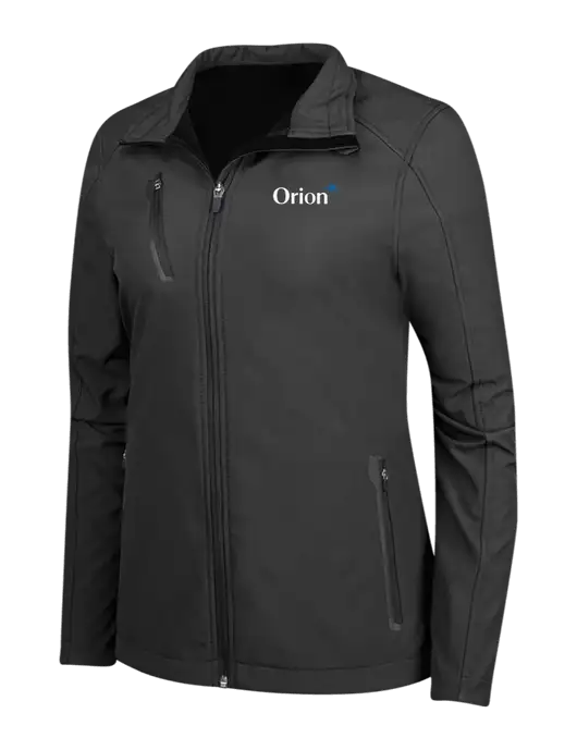 Black Womens Welded Softshell Jacket w/Orion Logo