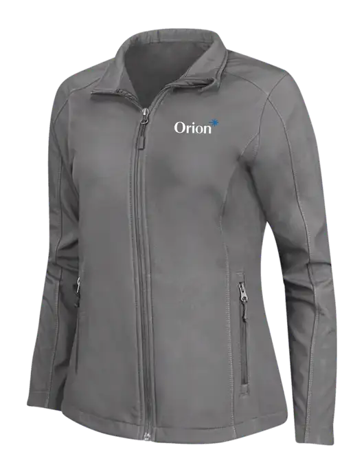 Medium Grey Womens Core Soft Shell Jacket w/Orion Logo