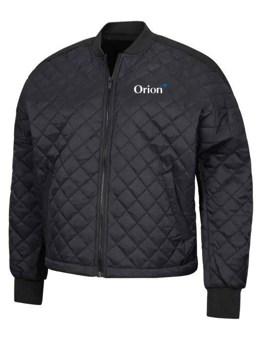 Mercer+Mettle Black Womens Boxy Quilted Jacket w/Orion Logo
