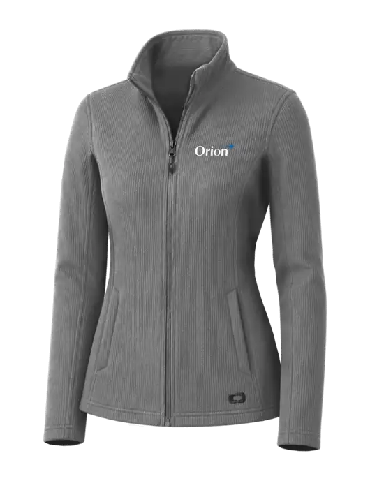 OGIO Medium Grey Womens Grit Fleece Jacket w/Orion Logo