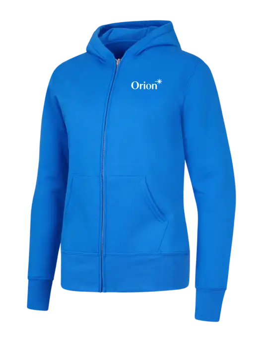 Royal Womens Core Fleece Full-Zip Hooded Sweatshirt w/Orion Logo