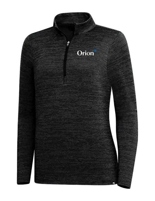 TravisMathew Black Womens Crestview 1/4 Zip w/Orion Logo