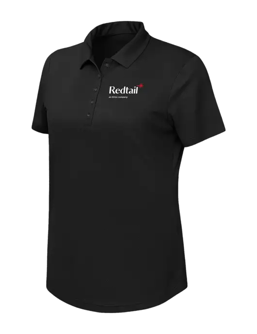 Callaway Womens Birdseye Black Polo w/Redtail Logo