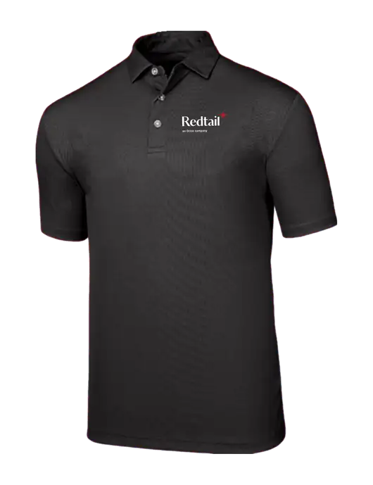 Callaway Birdseye Black Polo w/Redtail Logo
