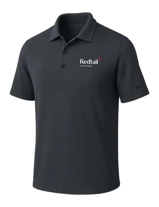 NIKE Dark Grey Dri-Fit Micro Pique Polo w/Redtail Logo