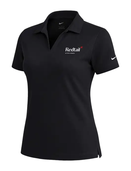 NIKE Black Womens Dri-Fit Micro Pique Polo w/Redtail Logo