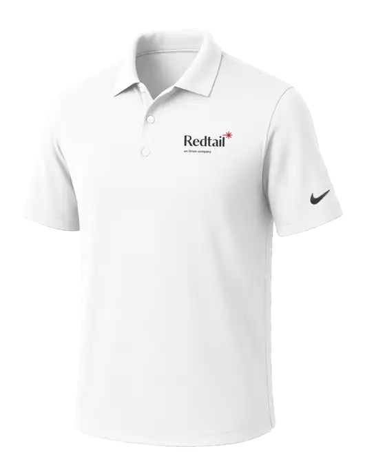 NIKE White Dri-Fit Micro Pique Polo w/Redtail Logo