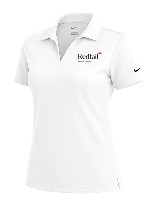 NIKE White Womens Dri-Fit Micro Pique Polo w/Redtail Logo
