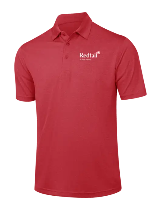 Red Heather Contender Polo w/Redtail Logo