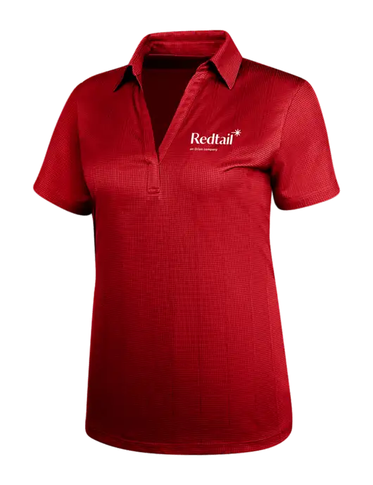 Red Womens Performance Fine Jacquard Polo w/Redtail Logo