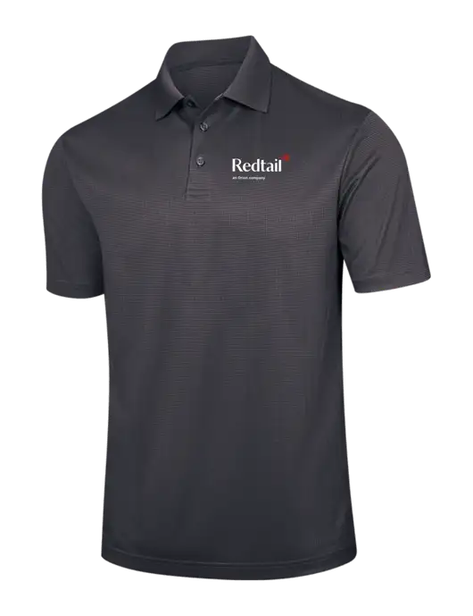 Dark Grey Performance Fine Jacquard Polo w/Redtail Logo