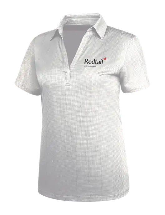 White Womens Performance Fine Jacquard Polo w/Redtail Logo