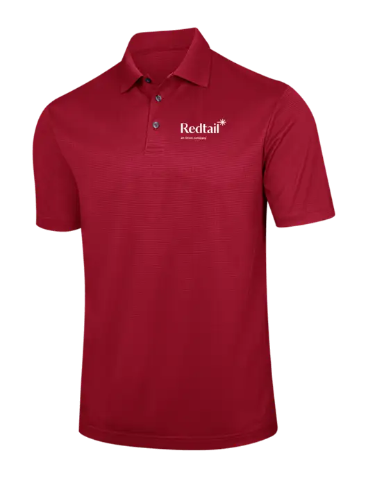 Red Performance Fine Jacquard Polo w/Redtail Logo