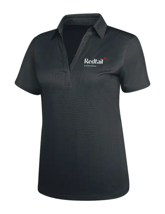 Dark Grey Womens Performance Fine Jacquard Polo w/Redtail Logo