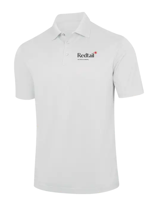 White Performance Fine Jacquard Polo w/Redtail Logo