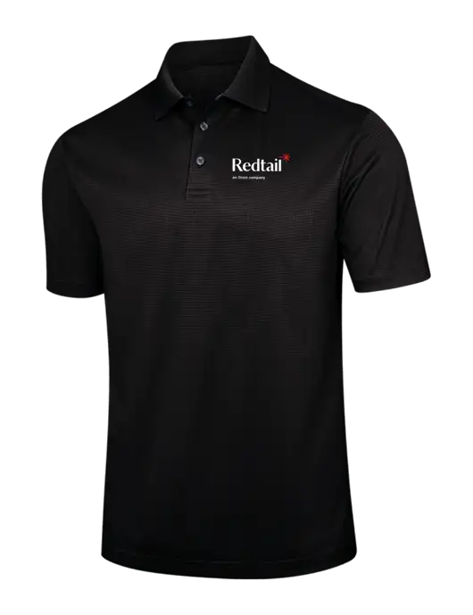 Black Performance Fine Jacquard Polo w/Redtail Logo