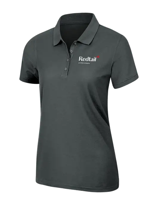 Dark Grey Womens Core Classic Pique Polo w/Redtail Logo