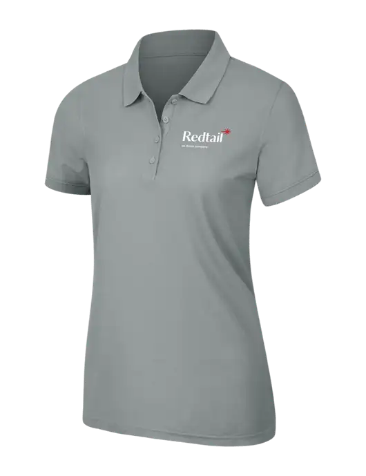 Light Grey Womens Core Classic Pique Polo w/Redtail Logo