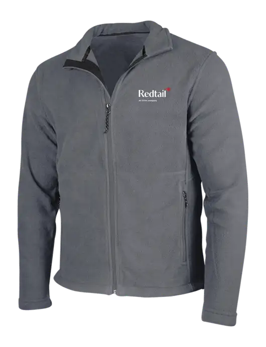 Medium Grey Fleece Jacket w/Redtail Logo