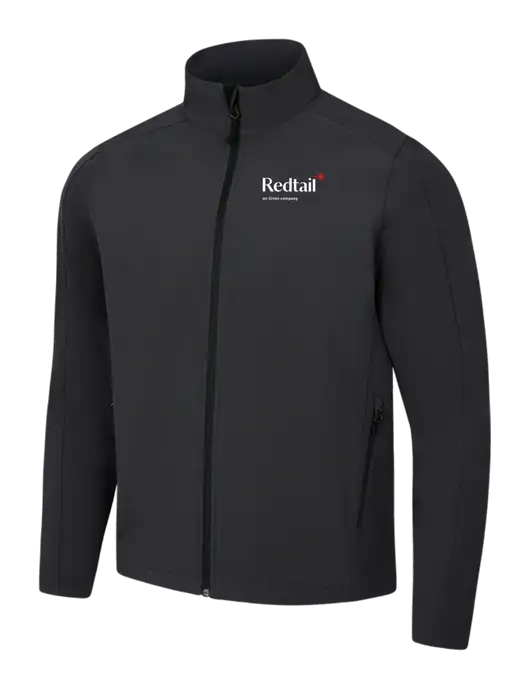 Black Charcoal Heather Core Soft Shell Jacket w/Redtail Logo
