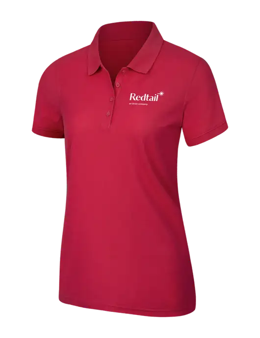 Red Womens Core Classic Pique Polo w/Redtail Logo