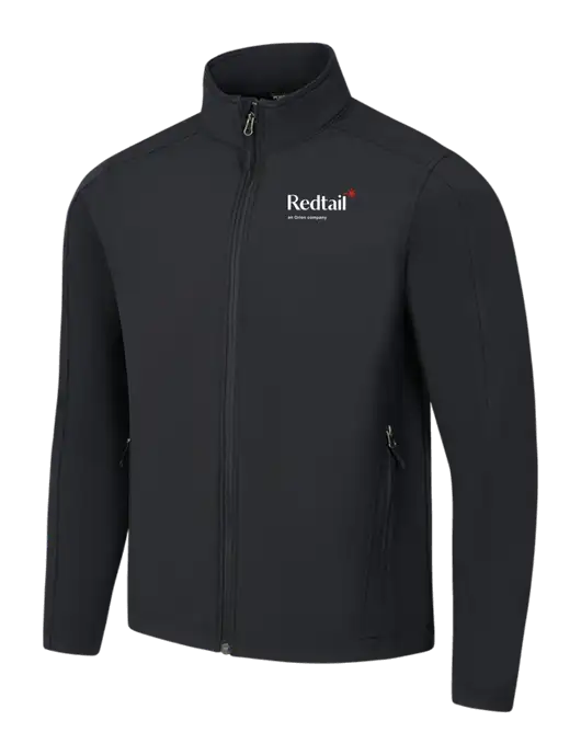 Black Core Soft Shell Jacket w/Redtail Logo