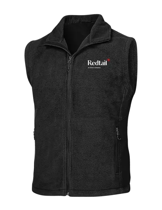 Black Fleece Vest w/Redtail Logo