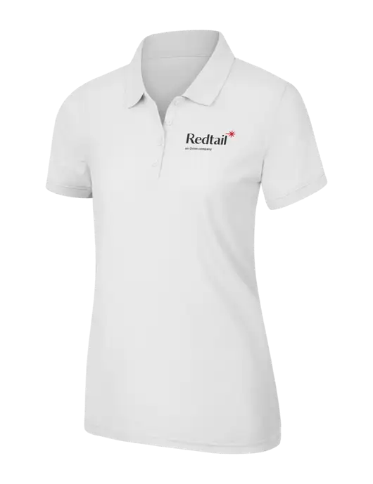 White Womens Core Classic Pique Polo w/Redtail Logo