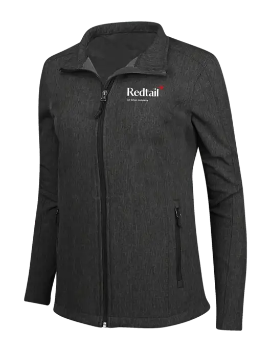 Black Charcoal Heather Womens Core Soft Shell Jacket w/Redtail Logo