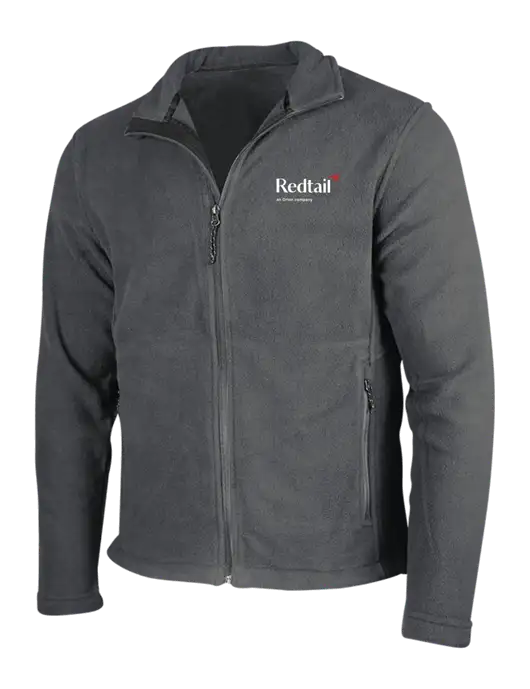 Dark Grey Fleece Jacket w/Redtail Logo
