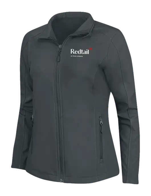 Charcoal Grey Womens Core Soft Shell Jacket w/Redtail Logo