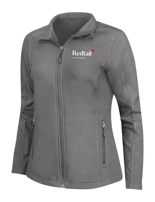 Medium Grey Womens Core Soft Shell Jacket w/Redtail Logo