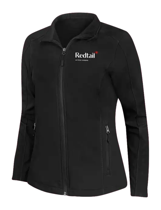 Black Womens Core Soft Shell Jacket w/Redtail Logo