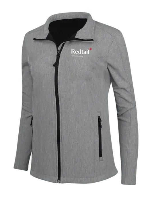 Medium Grey Heather Womens Core Soft Shell Jacket w/Redtail Logo