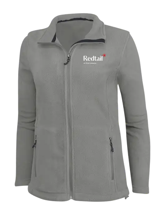 Womens Medium Grey Fleece Jacket w/Redtail Logo