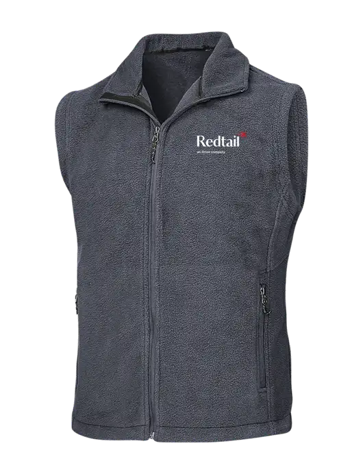 Dark Grey Fleece Vest w/Redtail Logo