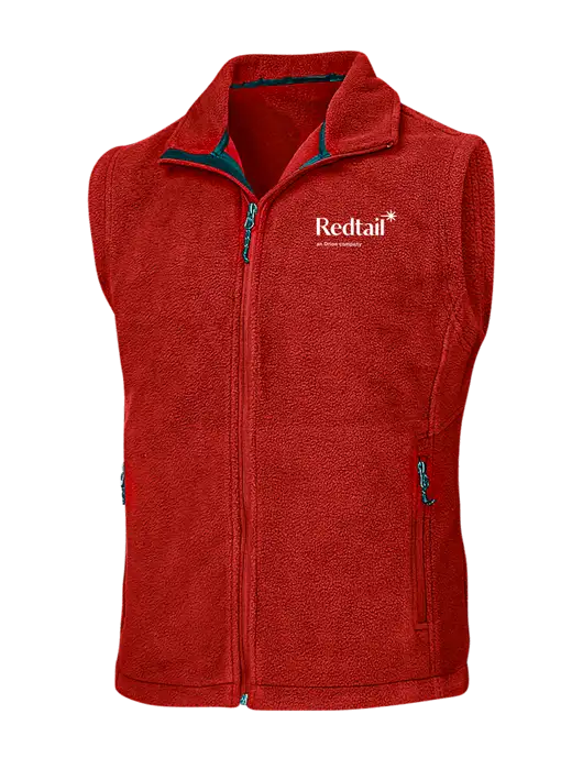 Red Fleece Vest w/Redtail Logo