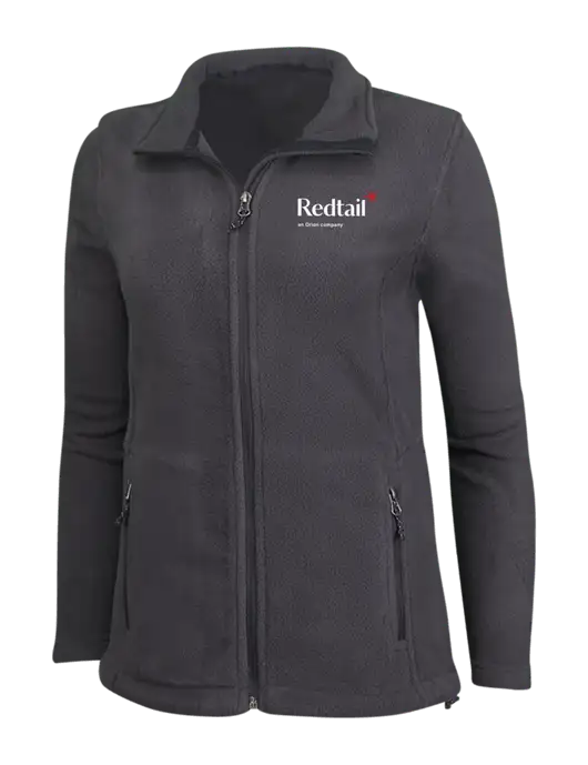 Womens Fleece Dark Grey Jacket w/Redtail Logo