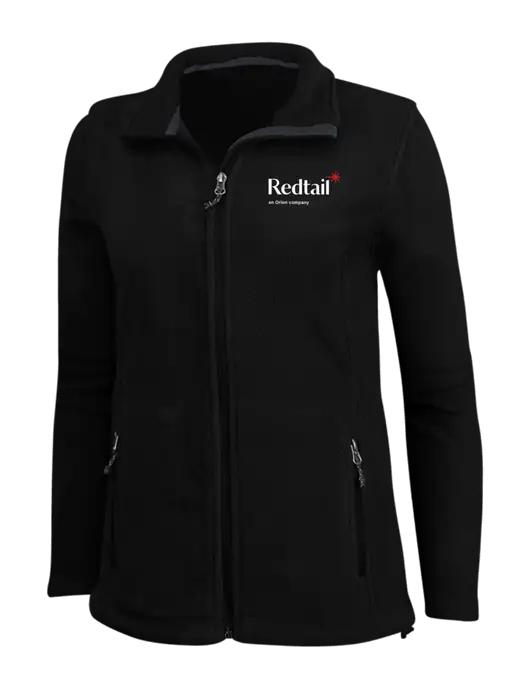 Womens Black Fleece Jacket w/Redtail Logo