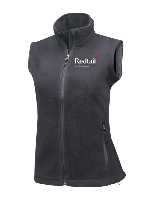Medium Grey Womens Fleece Vest w/Redtail Logo