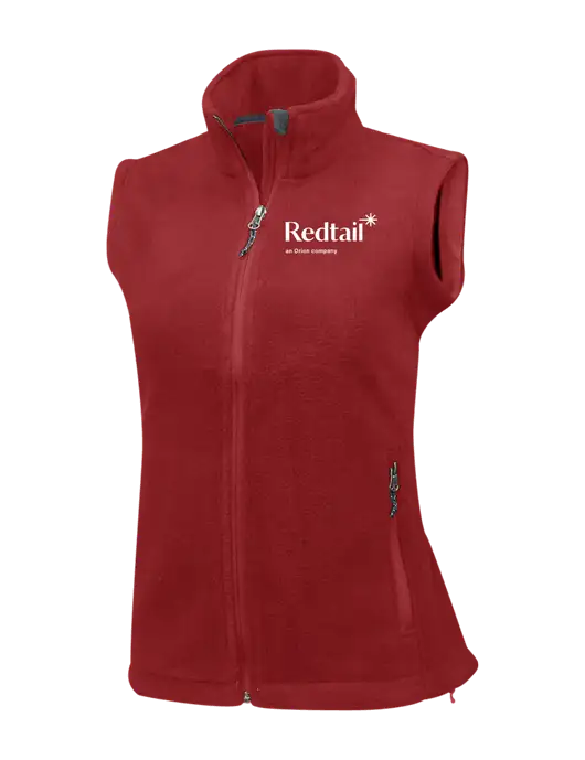 Red Womens Fleece Vest w/Redtail Logo