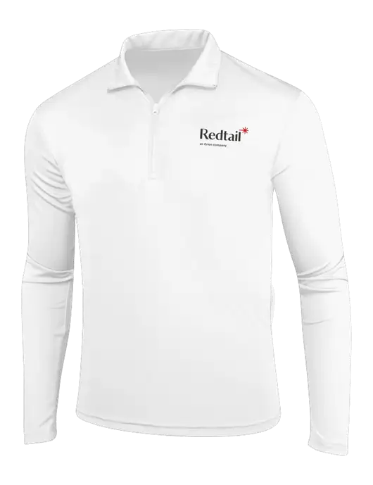 White PosiCharge Competitor 1/4 Zip Pullover w/Redtail Logo