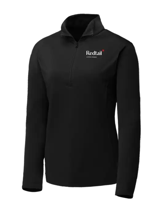 Black Womens Posicharge Competitor ¼ Zip Pullover w/Redtail Logo