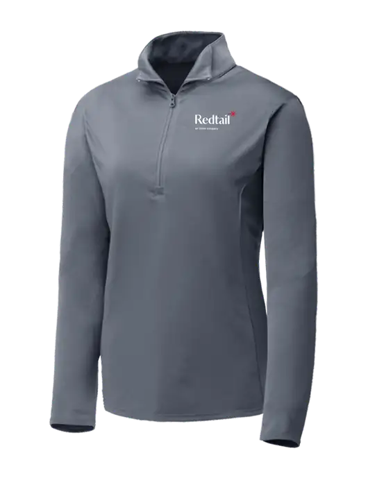 Medium Grey Womens Posicharge Competitor ¼ Zip Pullover w/Redtail Logo