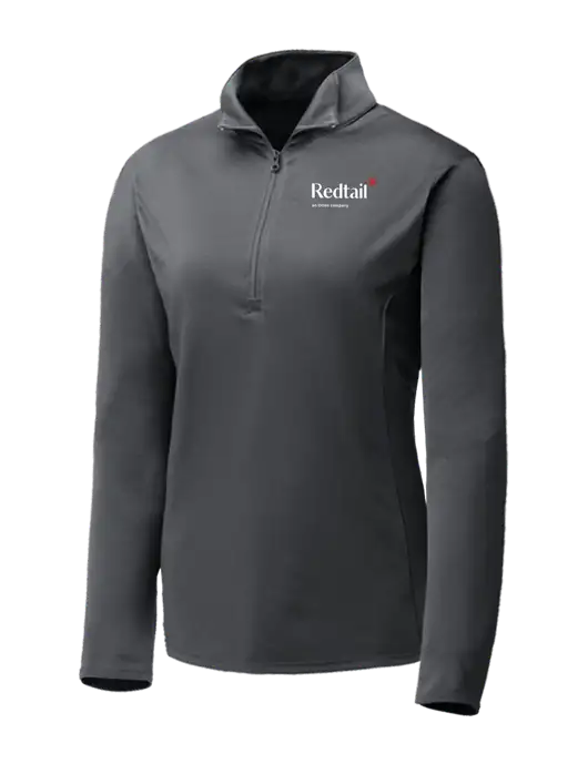 Dark Grey Womens Posicharge Competitor ¼ Zip Pullover w/Redtail Logo