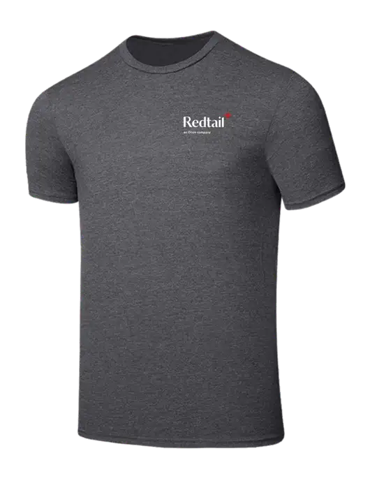 Seriously Soft Heathered Charcoal T-Shirt w/Redtail Logo