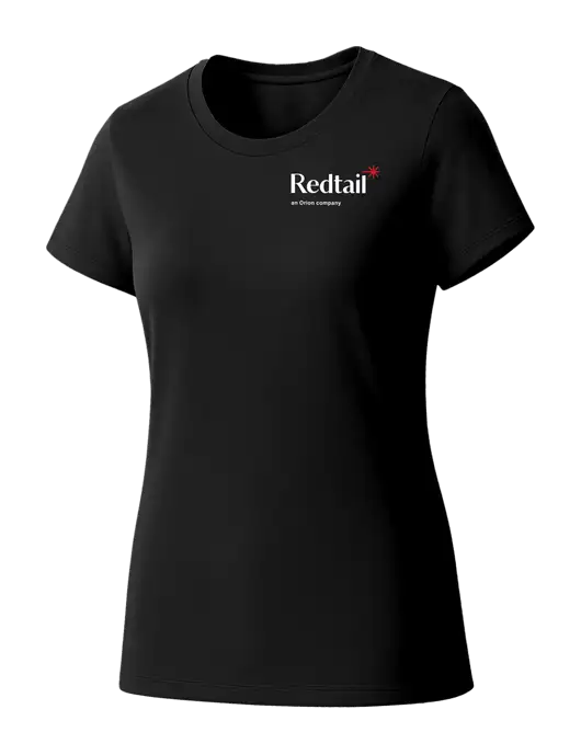 Womens Seriously Soft Black T-Shirt w/Redtail Logo
